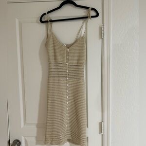 Beige Crochet Mini Dress-NWT